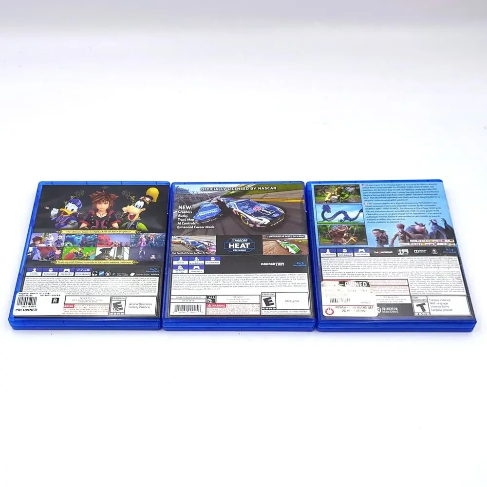 3 Sony PS4 Game Lot Monkey King NASCAR Heat 4 Kingdom Hearts III Tested Works